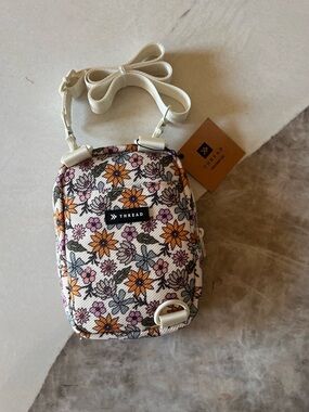 THREAD Floral Crossbody Bag — Cream with Orange & Pink Flowers